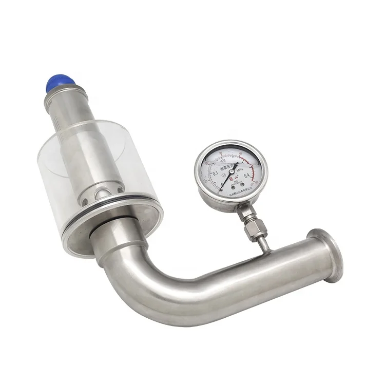 

Food Grade, Sanitary Stainless Steel Exhaust Air Release Valve With Pressure Gauge