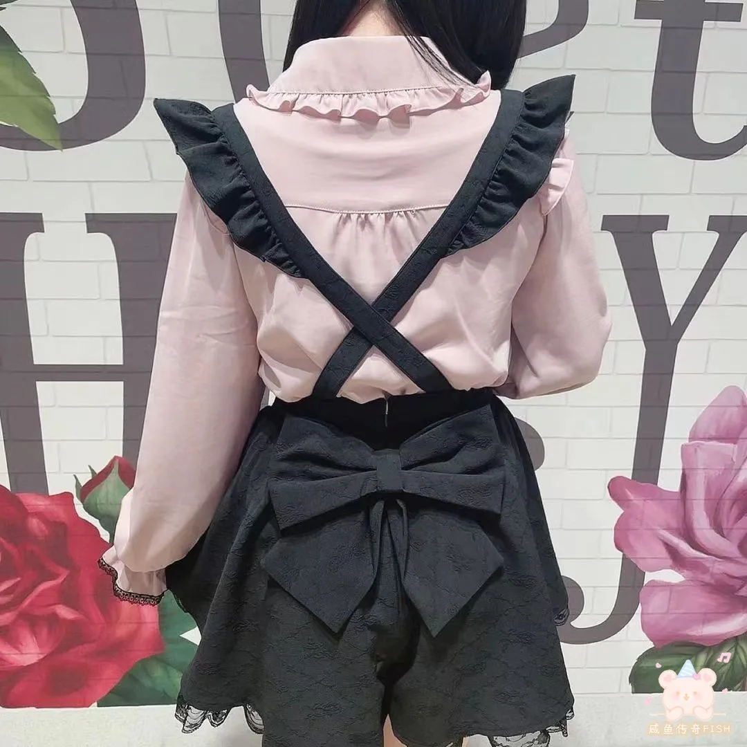 Lace Detachable Strap Shorts All-Match Japanese Style Fashion Casual Shorts Sweet Summer Shorts for Women