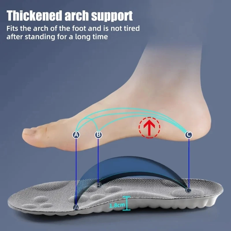 Latex Sports Insoles for Shoes PU Super Soft Running Insole for Feet Shock Absorption Shoe Sole Arch Support Orthopedic Inserts