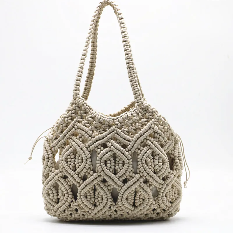 

2023 New Cotton Single Shoulder Handbag ZA Straw Woven Bags for Women Summer Woven Bag