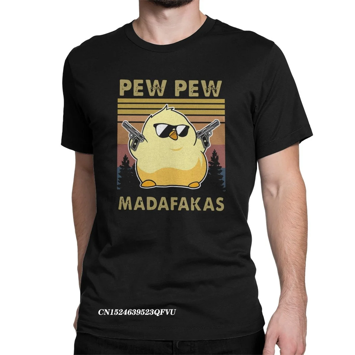 Pew Pew Madafakas Tops T Shirts Men Pure Cotton Funny Tee Shirt Manga Duck Meme Tee Shirt Harajuku Clothing Graphic Printed