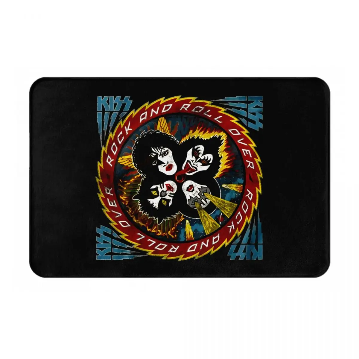 

Kiss Rock And Roll Over Men's Licensed Rock And Roll Bathroom Mat Door Mat Entrance Bedroom Rug exaggerate Art hot pressing soft