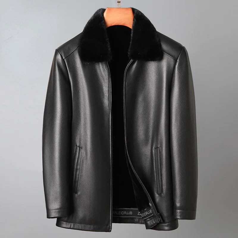 

Ropa High quality Genuine Luxury Deerskin Jacket Winter Men Real SQQ Leather Coat Outwear Male Short Hombre Warm Jackets Mens