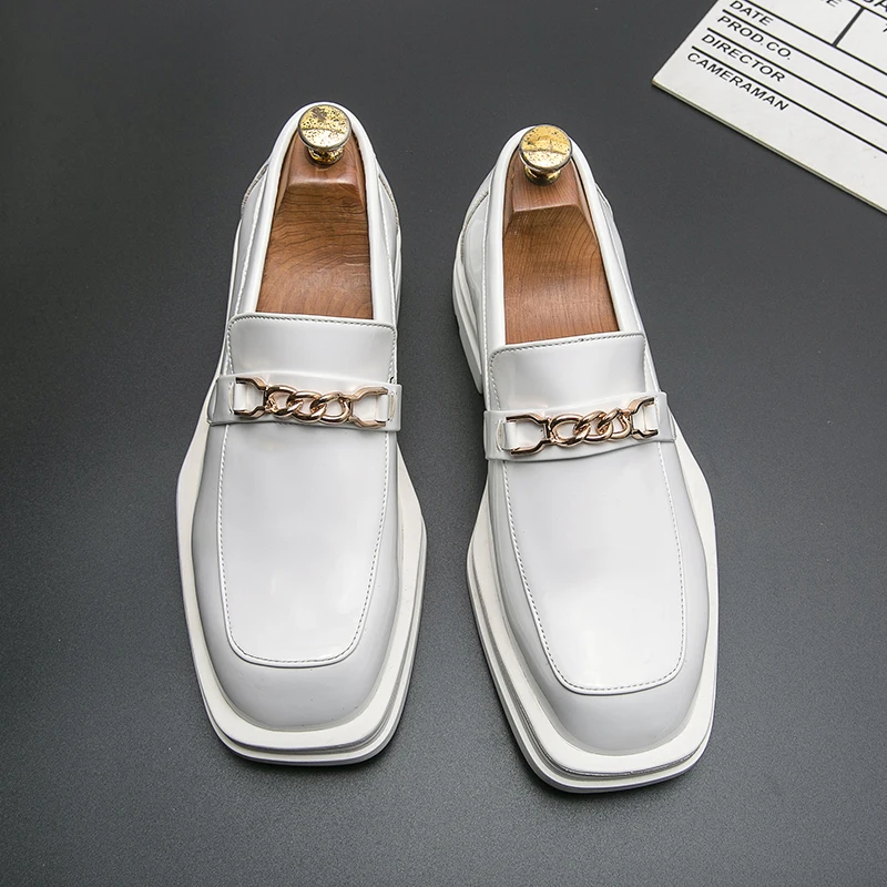 

Fashion retro men's leather shoes Korean version of the tide of cool shoes British wind men's leather shoes casual leather shoes