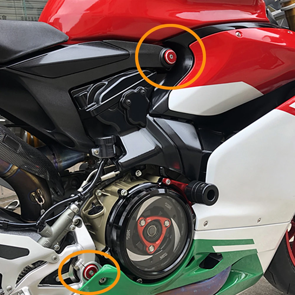 

Аксессуары для мотоциклов Ducati 899 959 1199 1299 Panigale S Panigale V4 S, алюминиевая рамка, крышка с отверстием, защитная крышка