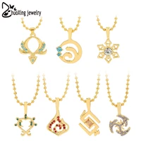game genshin impact fashion pendant necklace for girl jewelry for women necklace gold accessories for women jewelry gold color