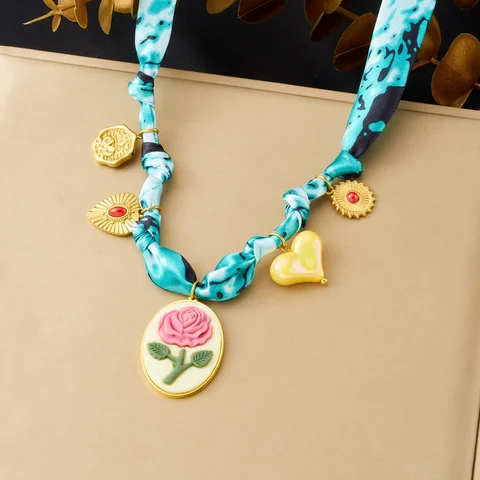 DIEYURO сердце из цветной глины ожерелье