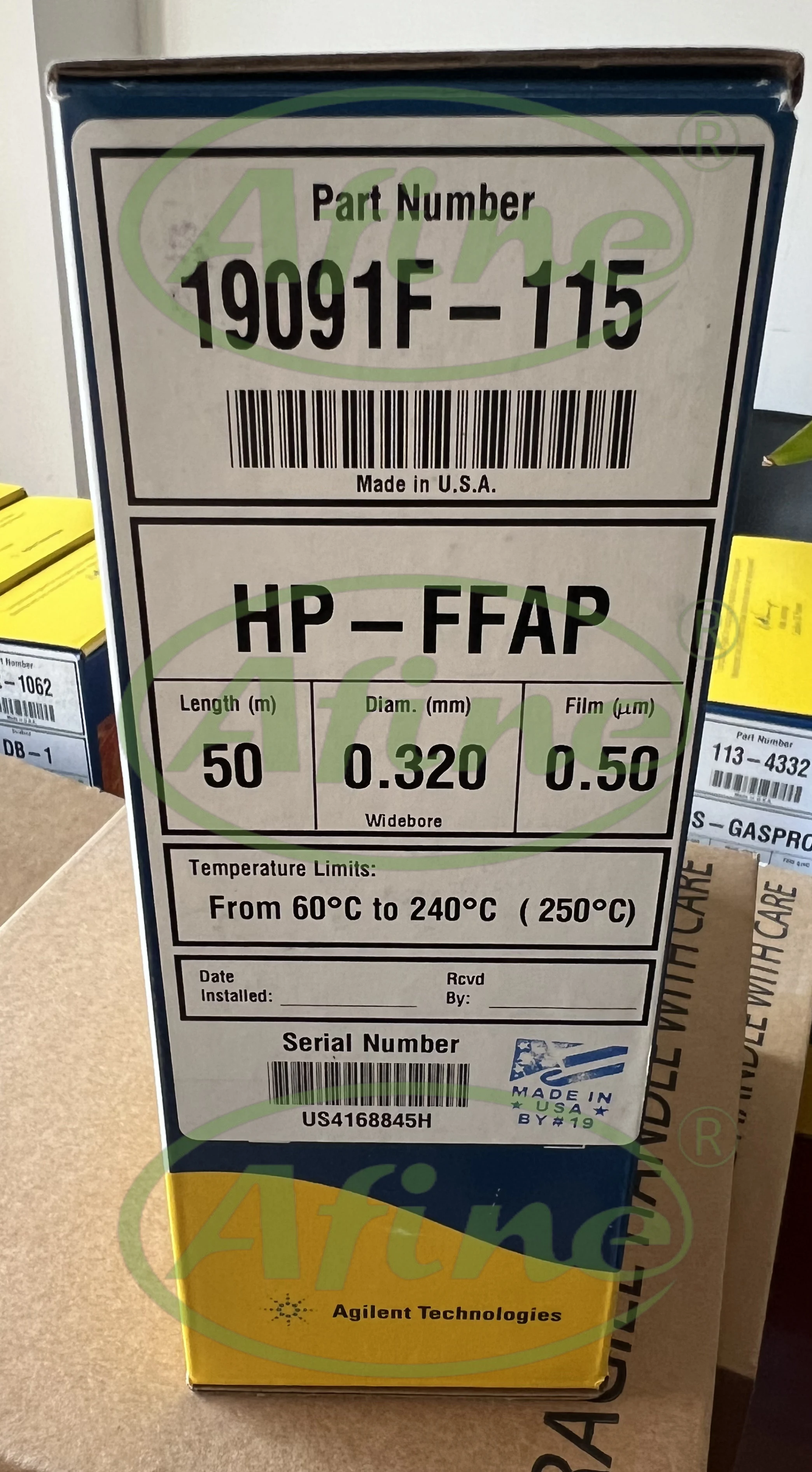 Колонки AFINE Agilent HP-FFAP 19091F-115 для газовой хроматографии J&ampW 50 м 0 32 мм мкм 7-дюймовые