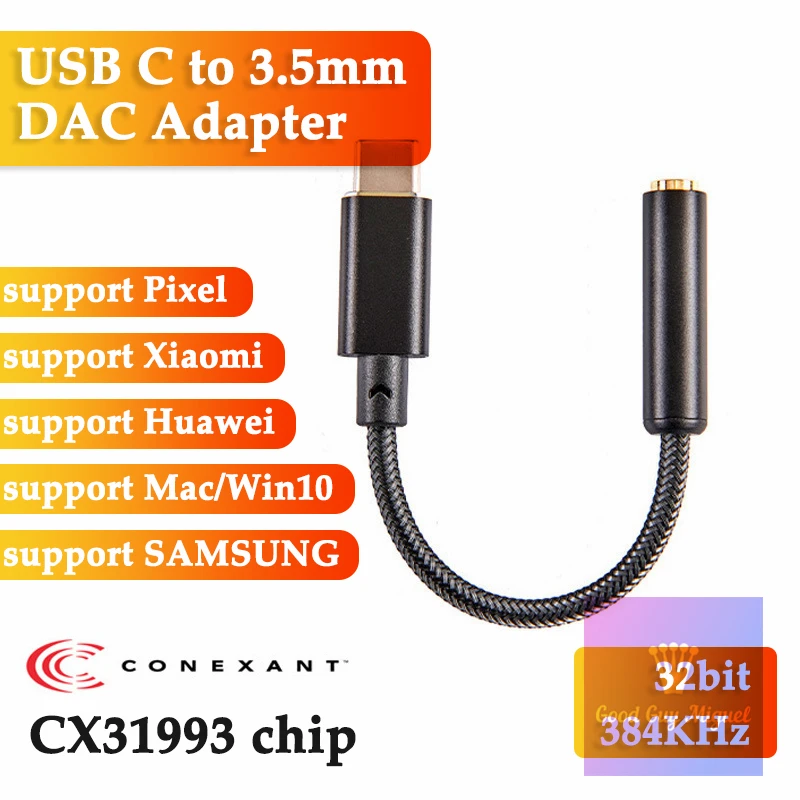 

CX31993 USB Type C DAC Headphone Amplifier with 3.5mm Output Audio Interface DAC Audio Adapter Chip Decoding Earphone Amp