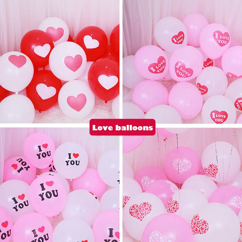 

10pcs 12inch Love Heart Pearl Latex Balloons Wedding Anniversary Birthday Decoration Red Air Balloon Valentine Gift Helium Ball