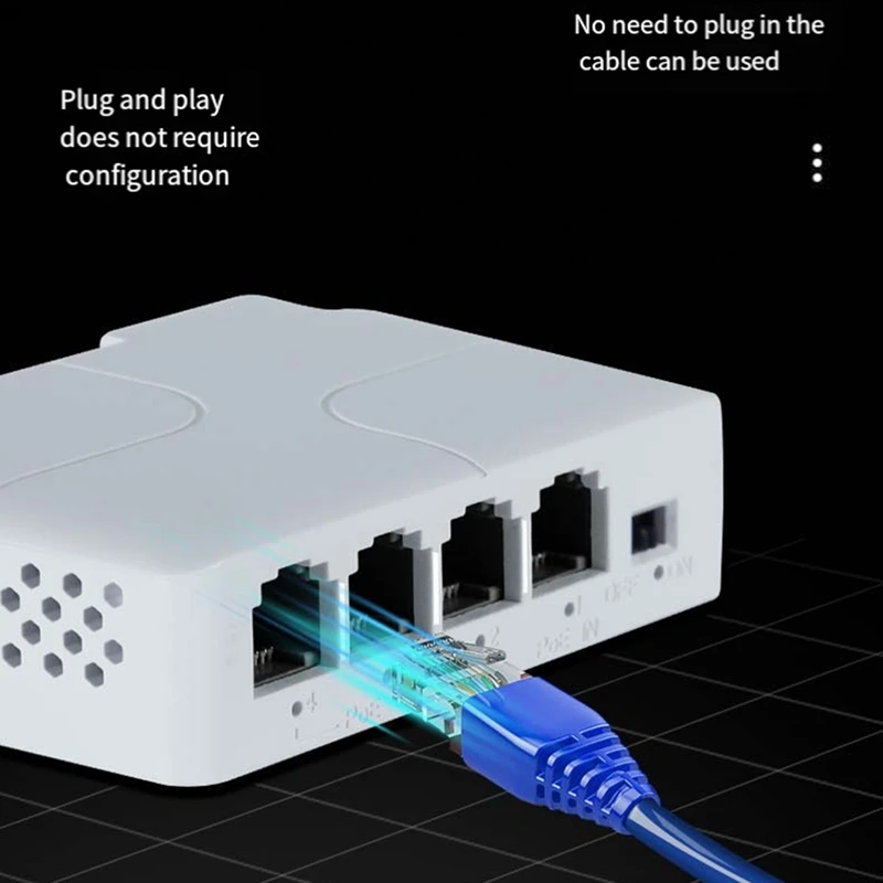 Пассивный каскадный удлинитель Poe IEEE802.3Af 4 порта от 1 до 3 портов 100 Мб/с