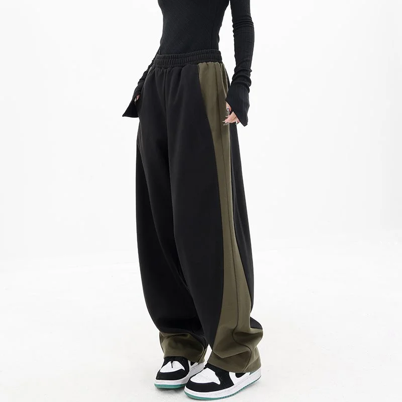 

Color-blocking Harun Pants 2023 Women's Spring and Summer New Temperament Commuting Versatile Pendant Casual Wide Leg Pants