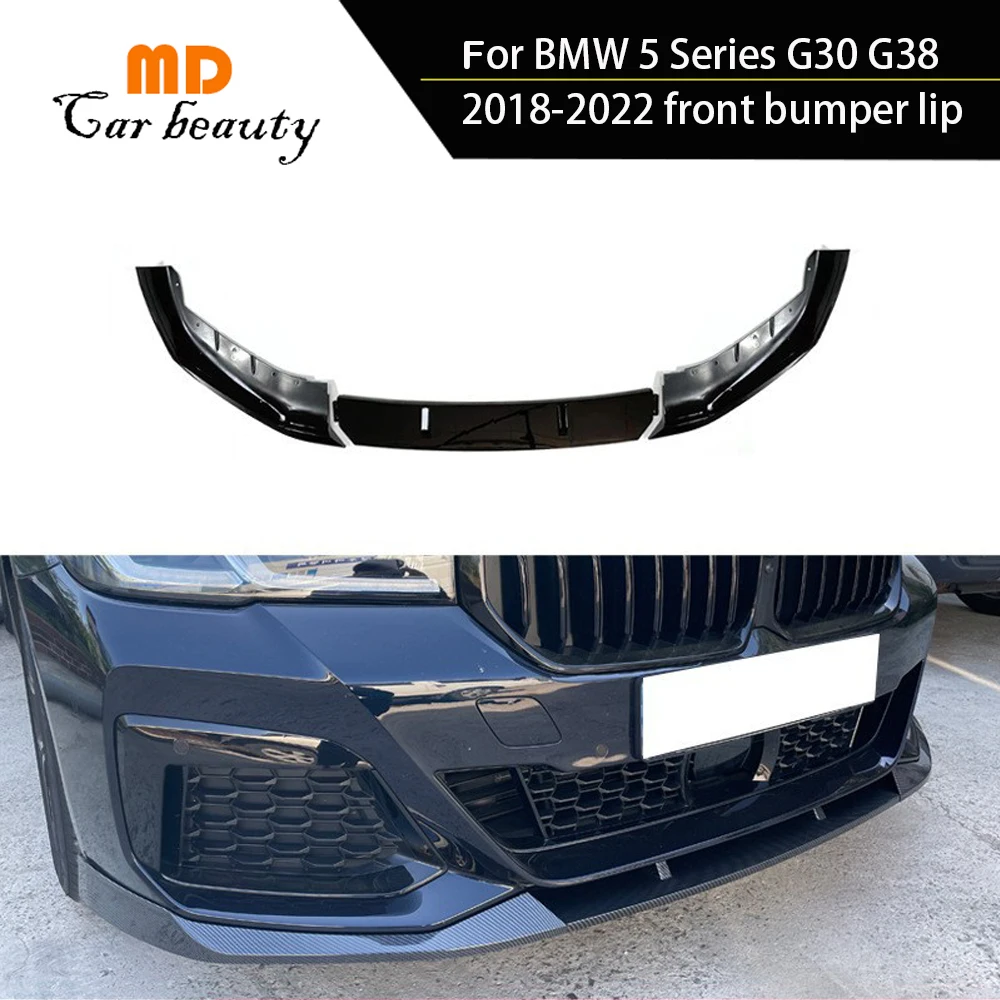 For BMW 5 Series G30 G38 Front Bumper Carbon Fiber 2018-2022 Spoiler Lip Wing Body Kit Molding Splitter Cover Trim Accessories