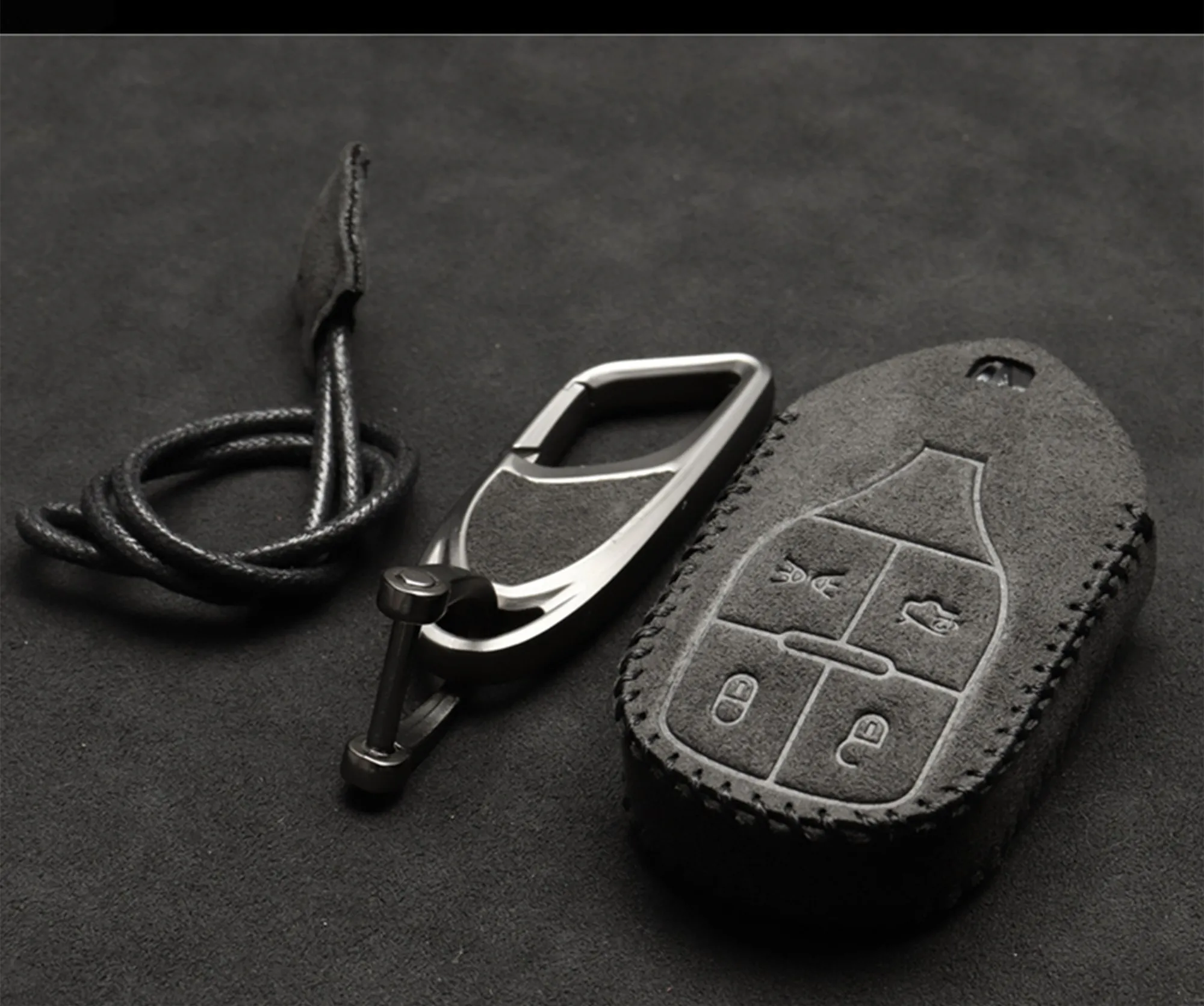 

Замшевый чехол для автомобильных ключей из алькантары, автомобильный брелок для ключей, автомобильный брелок для Maserati Quattroporte Levante