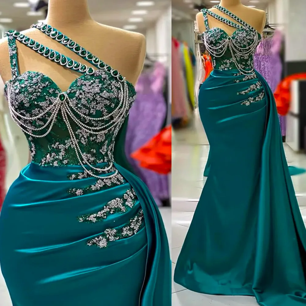 2023 Aso Ebi арабское охотничье зеленое платье-Русалка для выпускного вечера с