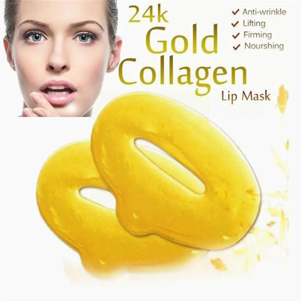 

10pcs Gold Collagen Lip Nourishing Moisturing Lip Diminishing Enhancement Lip Lips Lines Care Anti-drying Nourishing Q3f2