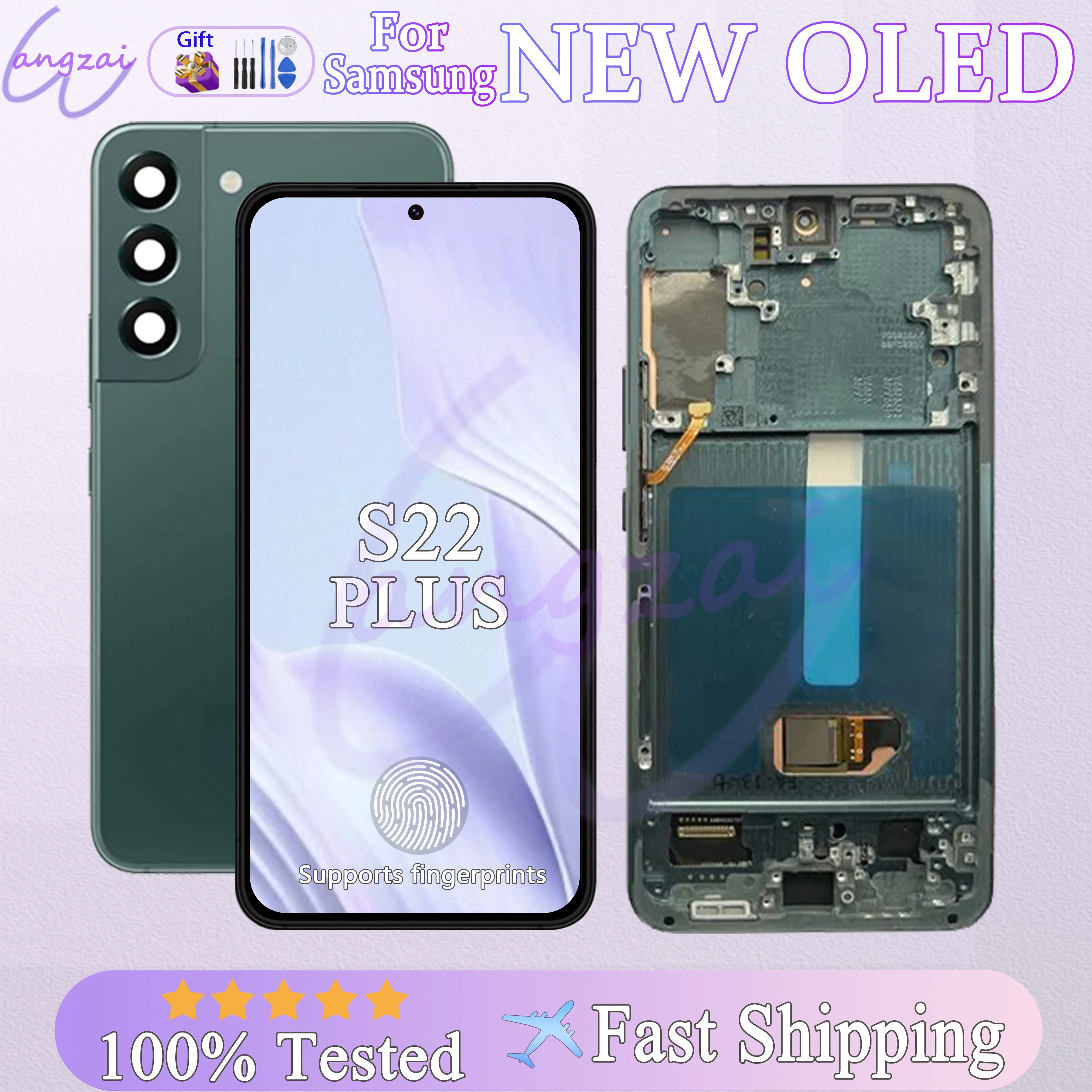 AAA + новый OLED-экран для Samsung Galaxy S22 Plus LCD S906 S906U S906W S906N S906E в сборе с рамкой дисплея