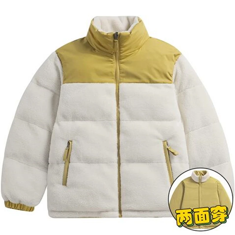 

Korean MenS Casual Fashion Coat Autumn Winter New Youth Lamb Cashmere Thickened Double-Sided Cotton Warm Overcoat Student
