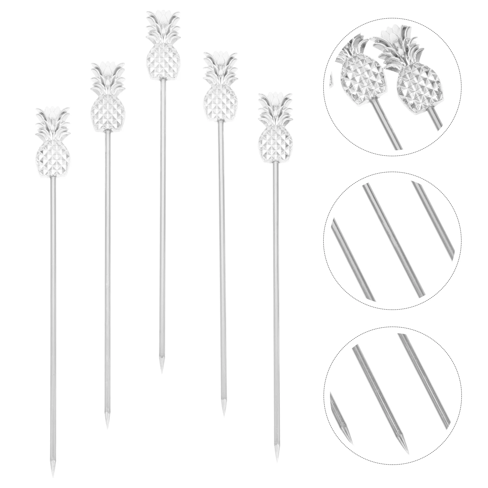 

Picks Cocktail Fruit Sticks Appetizer Drinktoothpicks Dessert Party Stirrers Decorative Metal Pineapple Skewers Cute