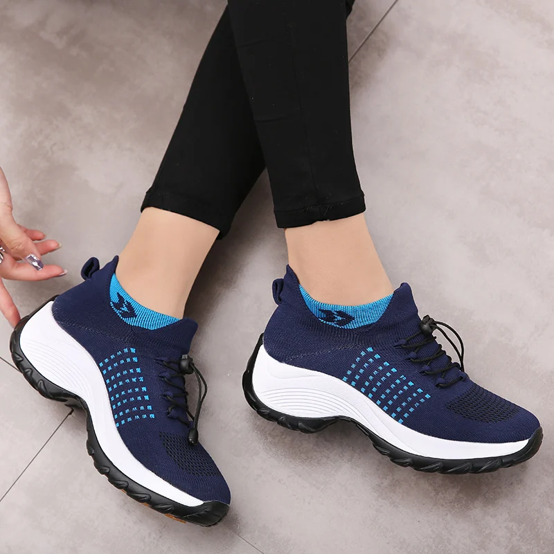 

Outdoor Walking Shoes For Women Fashion Casual Sneakers Breathable Flats Shoes Fitness Shake Shoes Ladies Comfortable Trainers