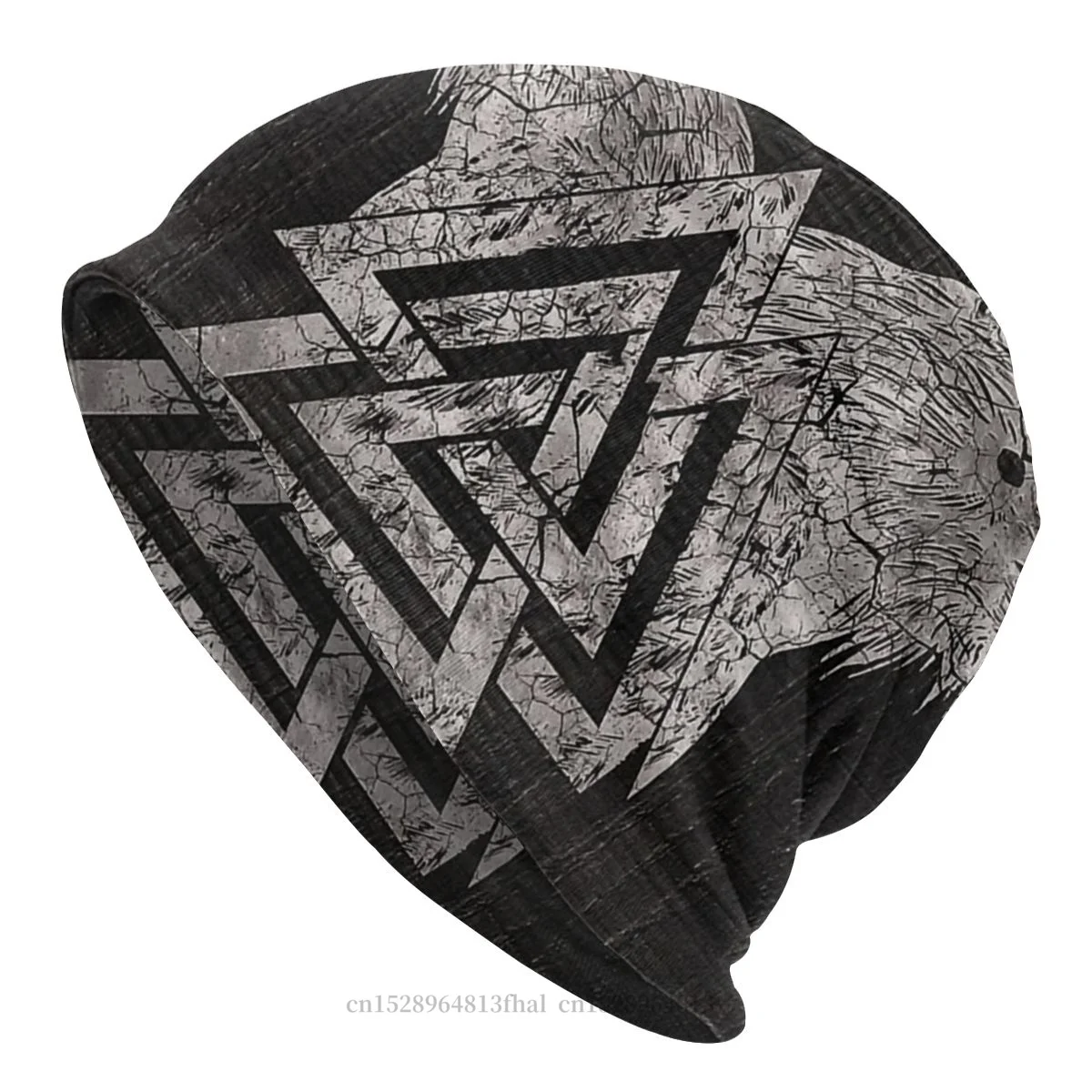 

Bonnet Hats Vikings Men Women's Thin Hat Valknut Symbol And Raven Autumn Spring Warm Cap Street Skullies Beanies Caps