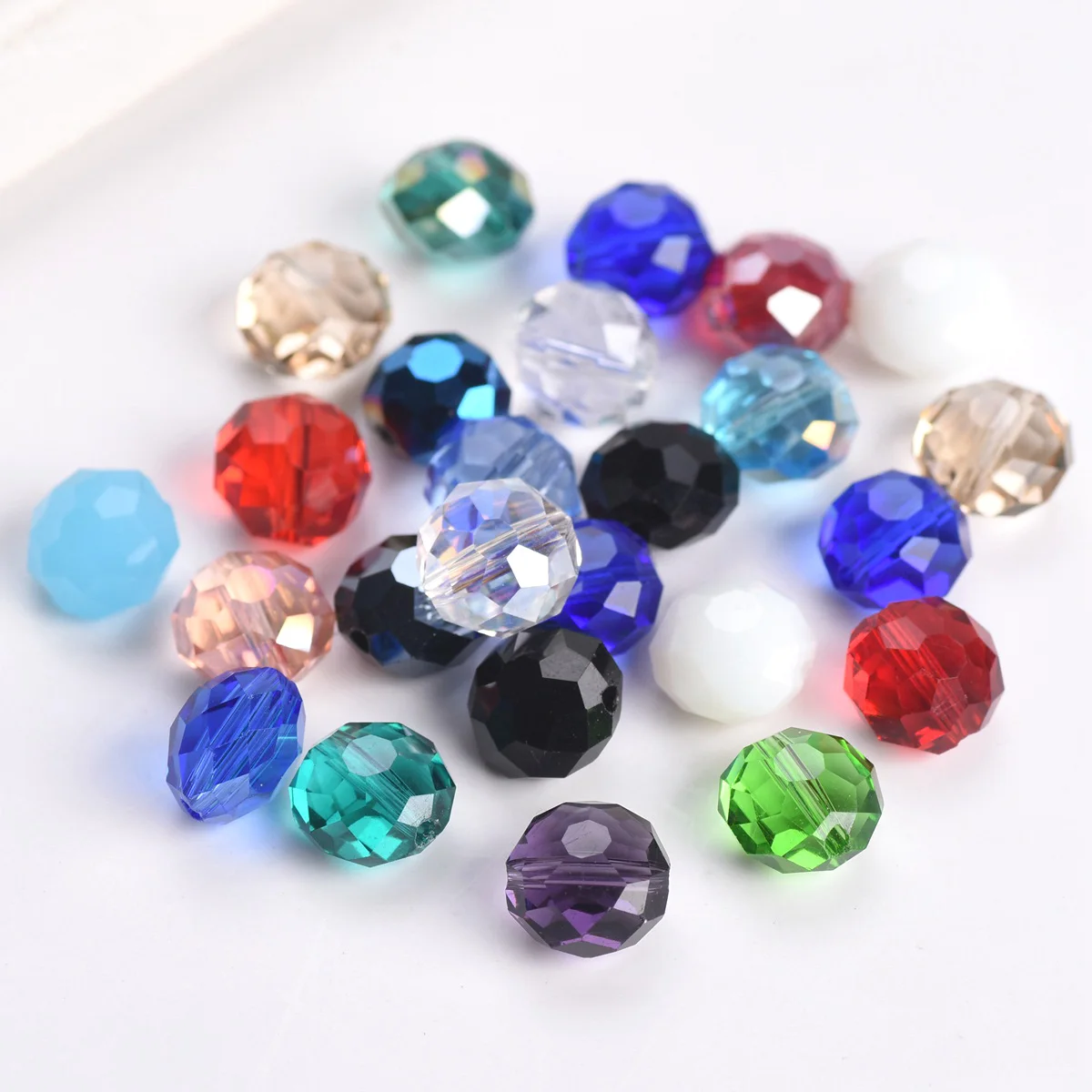 

20pcs 10x7.5mm Mixed Rondelle Faceted Crystal Glass Loose Beads For Jewelry Making DIY Crafts Findings