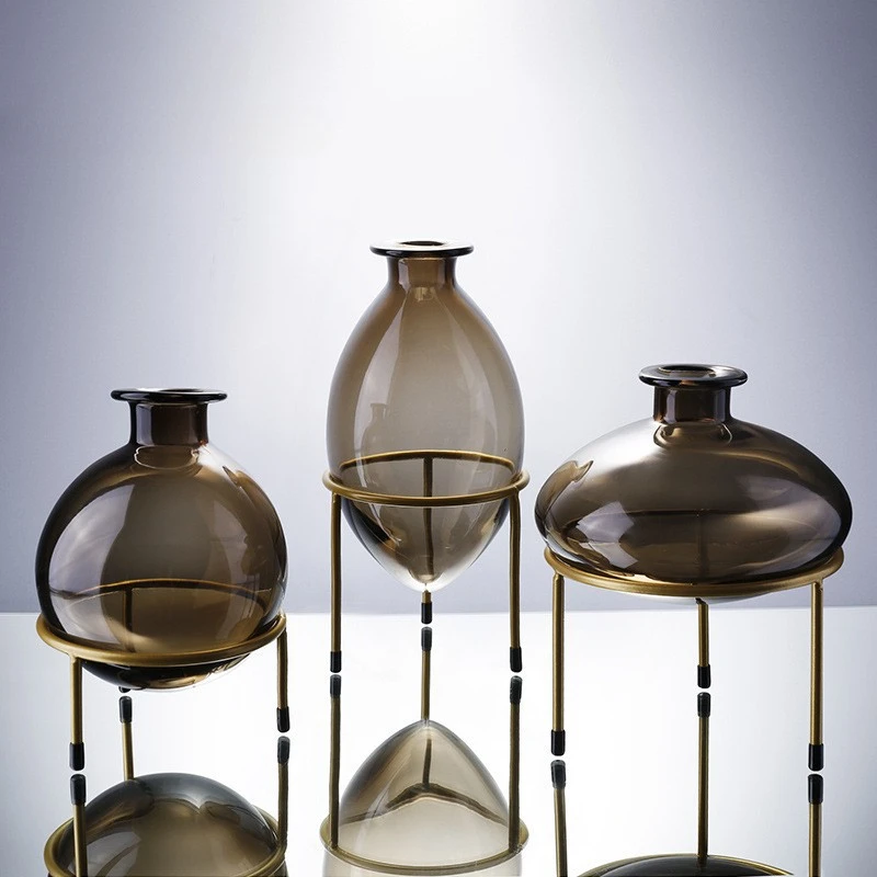 Стеклянная ваза кронштейн для прозрачных бутылок Цветочная композиция