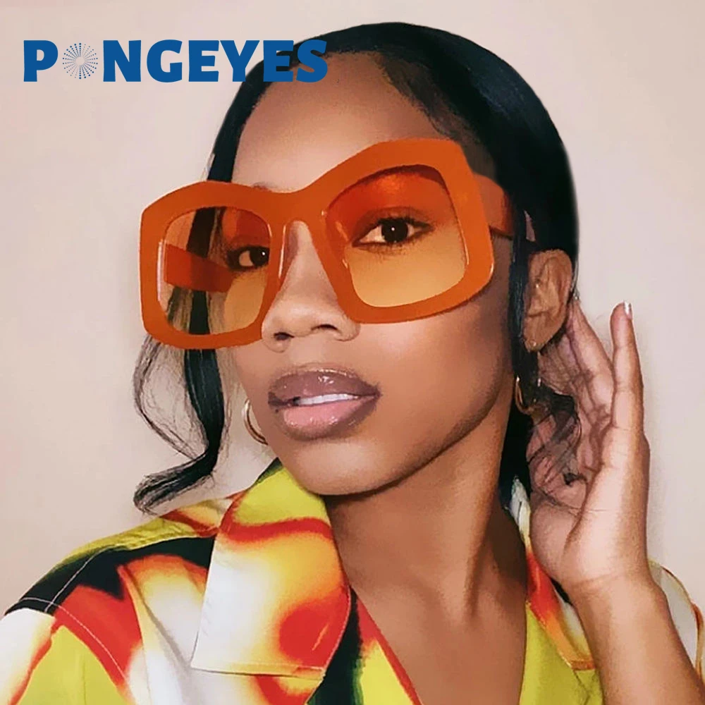 

2023 New Fashion Oversized Irregular Sunglasses Women Men Vintage Luxury Brand Orange Gradient Sun Glasses Female Pink Shades