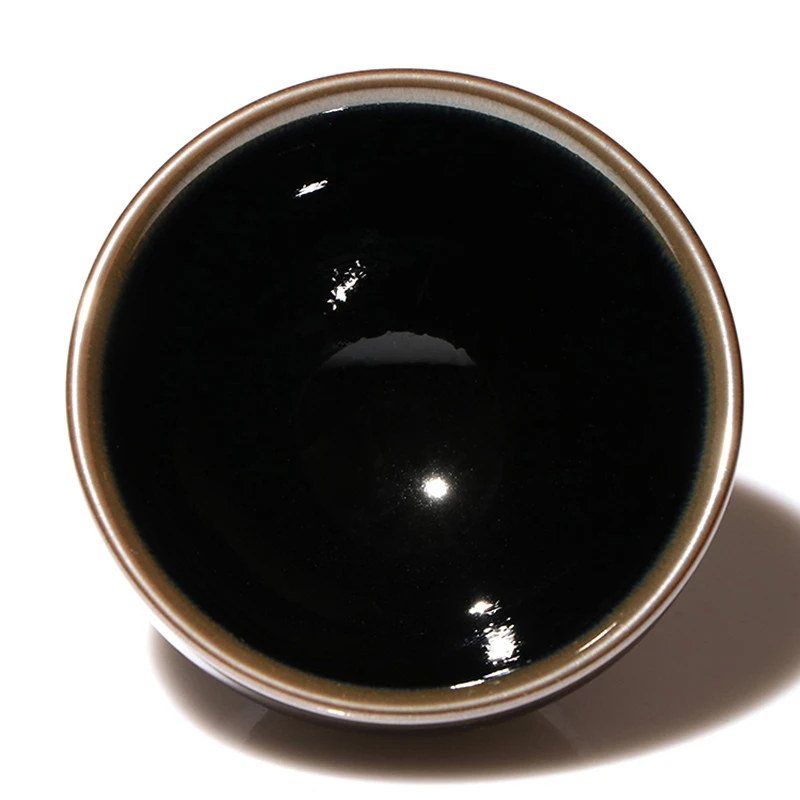 

JZ141 черная чайная чашка Tenmoku, фарфоровая Китайская традиционная поделка, приготовленная в печи чайная чаша из натуральной глины и руды/JIANZHAN
