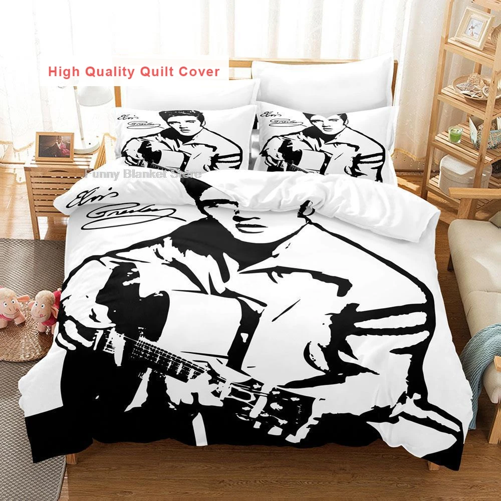 

Elvis Presley Bedding Set Single Twin Full Queen King Size Bed Set Aldult Kid Bedroom Duvetcover Sets 3D Print The King Camas