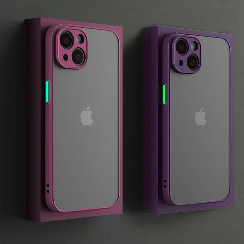

Square Transparent Frosted Phone Case For iPhone 12 11 13 Pro Max Mini XS Max XR X 8 7 Plus SE 2020 Cover