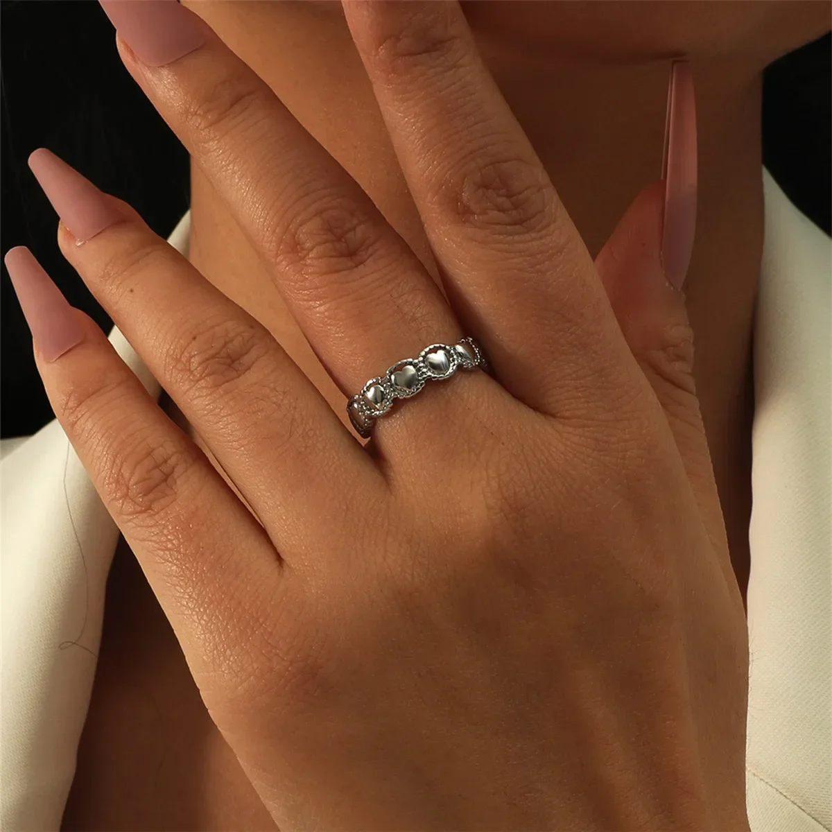 Amazon Оптовая продажа без потери цвета Женское кольцо из титановой стали Премиум