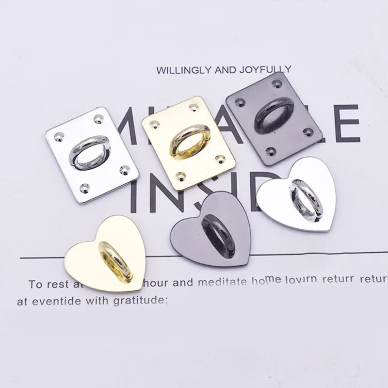 

Korean Women Metal Hook DIY Accessories Circular Heart Square Buckle Phone Case Decor Pendant Portable Phone Charm Holder Men