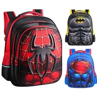 elementary school student cartoon schoolbag boy double shoulders backpack baby bag superman 3d hard shell spider man batman