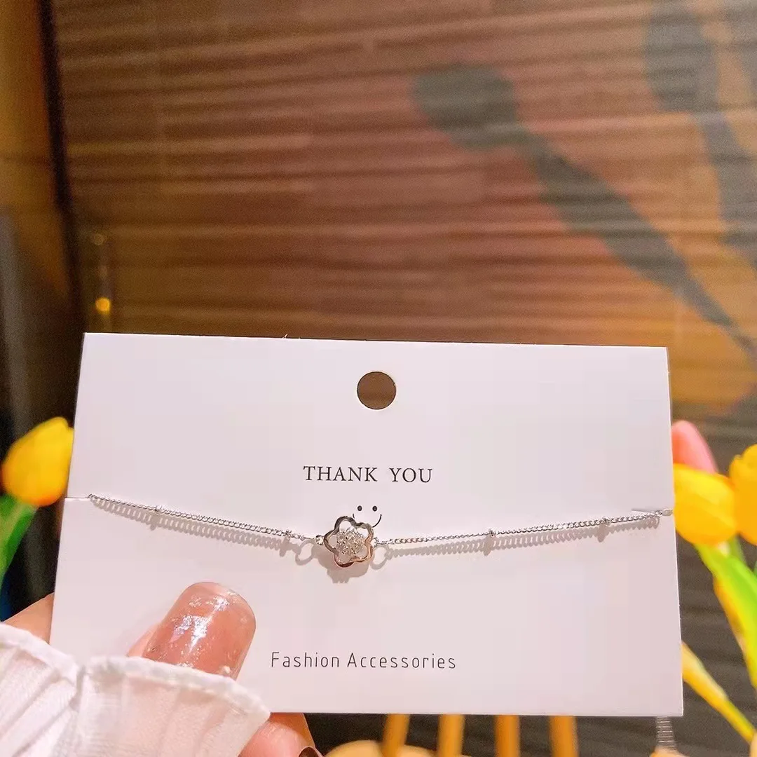 

S925 sterling silver anklet ins niche color chain female Joker leg chain
