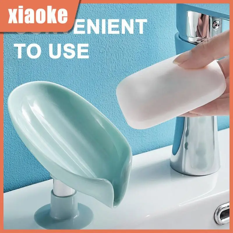 

Creative Non-slip Soap Box Soap Case Drain Soap Holder Bathroom Gadgets With Suction Cup Plate Tray Laundry Soap Dish Storage