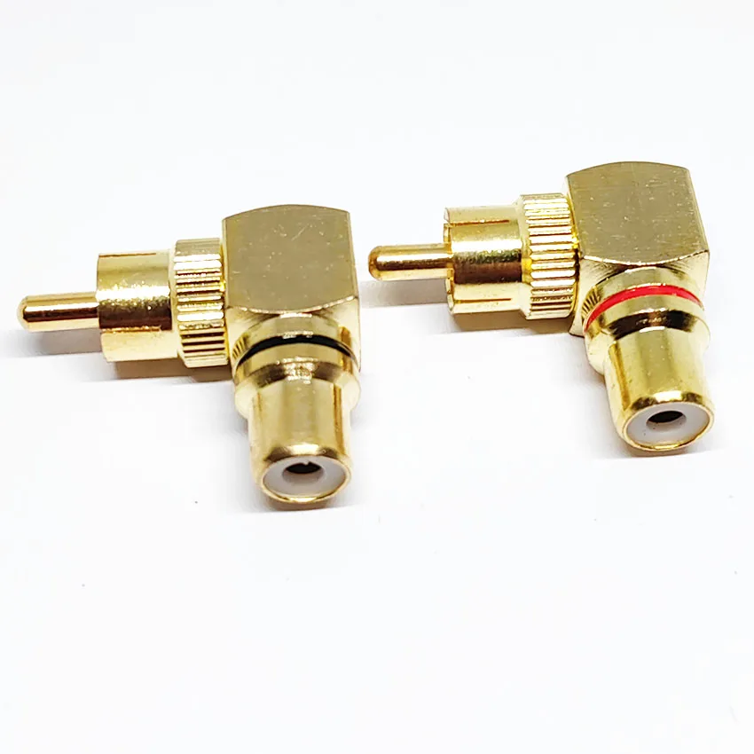 Конвертер RCA L-типа прямоугольный полностью медный переходник Папа-мама с