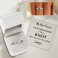 friendship love knot ring for women girls silver color aaa grade cubic zirconia ring birthday xmas gift for wedding engagement