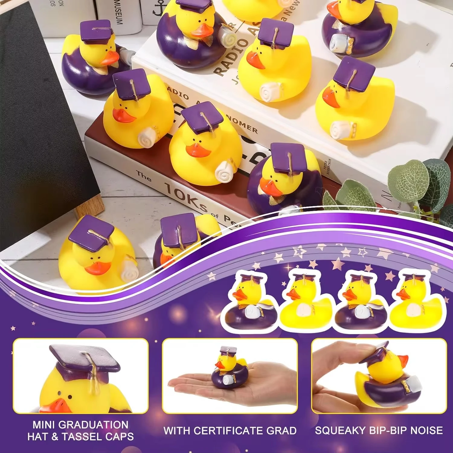 Выпускные резиновые утки подарки на выпускной утка объемные сувениры для