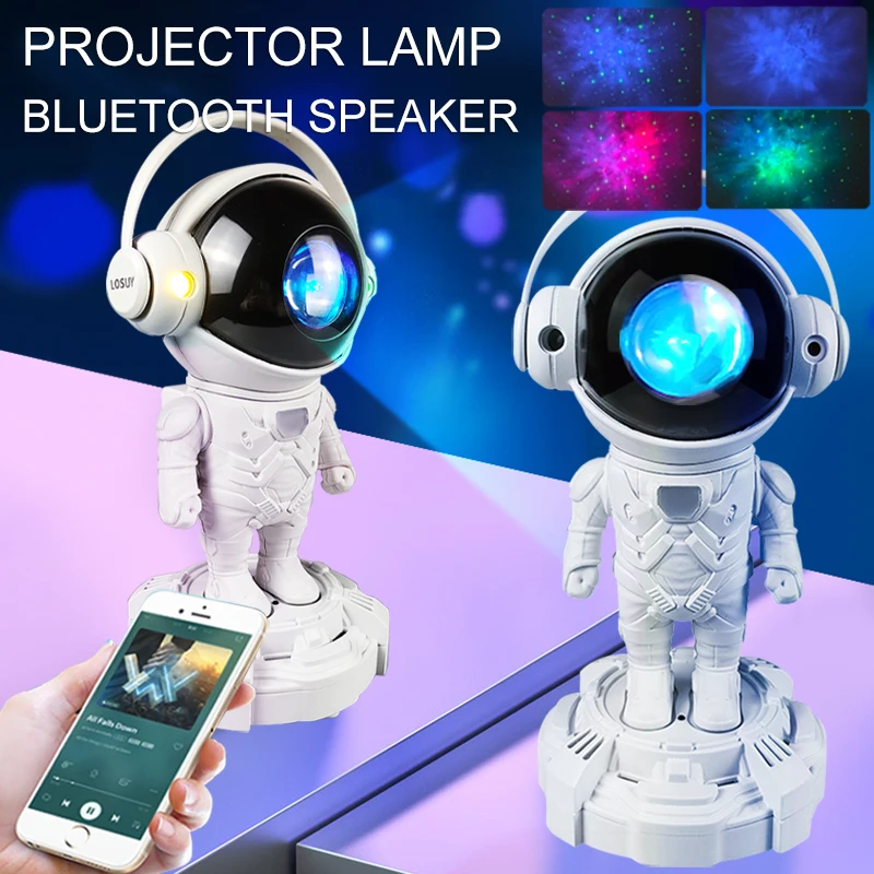 

Светодиодная лампа-проектор в виде звезды астронавта с Bluetooth, музыкальный Галактический проектор-звезда для дома, спальни, украшение, подар...