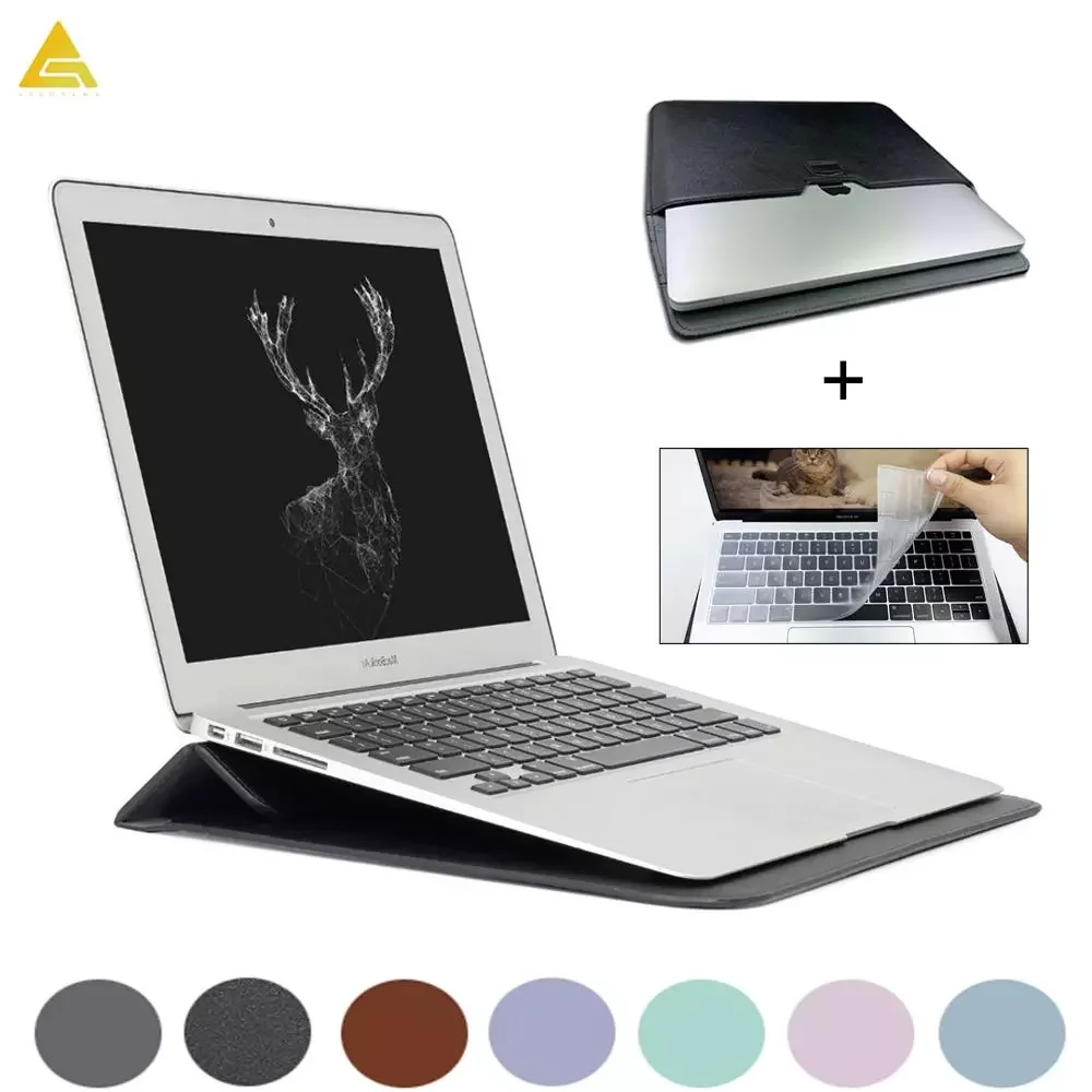 

PU Leather Laptop Bag For Macbook Air 13 Sleeve 2020 M1 A2337 A2338 A2289 A2251 A2179 Pro 15 Retina 11 12 16 Matebook Cover