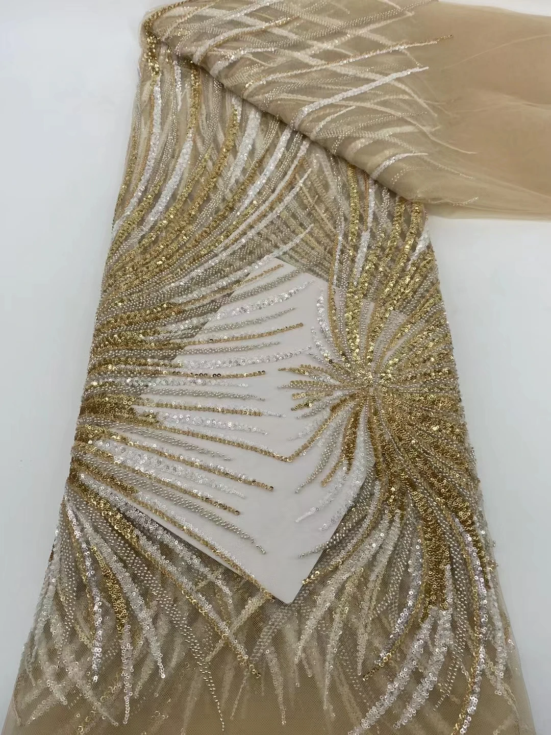 Новинка 2024 фатиновая кружевная ткань для свадебного платья