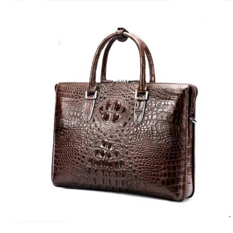 

kexima hanlante new arrival Crocodile leather men bag single shoulder bag business large capacity briefcase men Crocodile bag