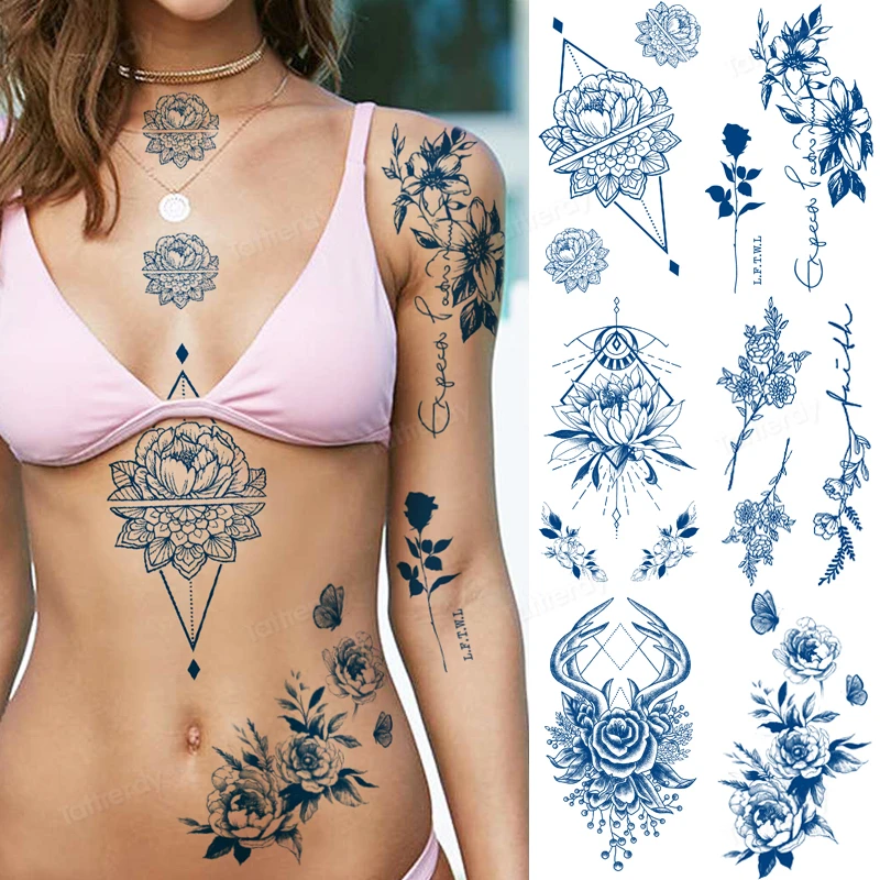 

8 шт./партия, водостойкая Временная тату-наклейка Lotu