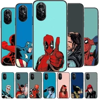 marvel popular wallpapers clear phone case for huawei honor 20 10 9 8a 7 5t x pro lite 5g black etui coque hoesjes comic fash
