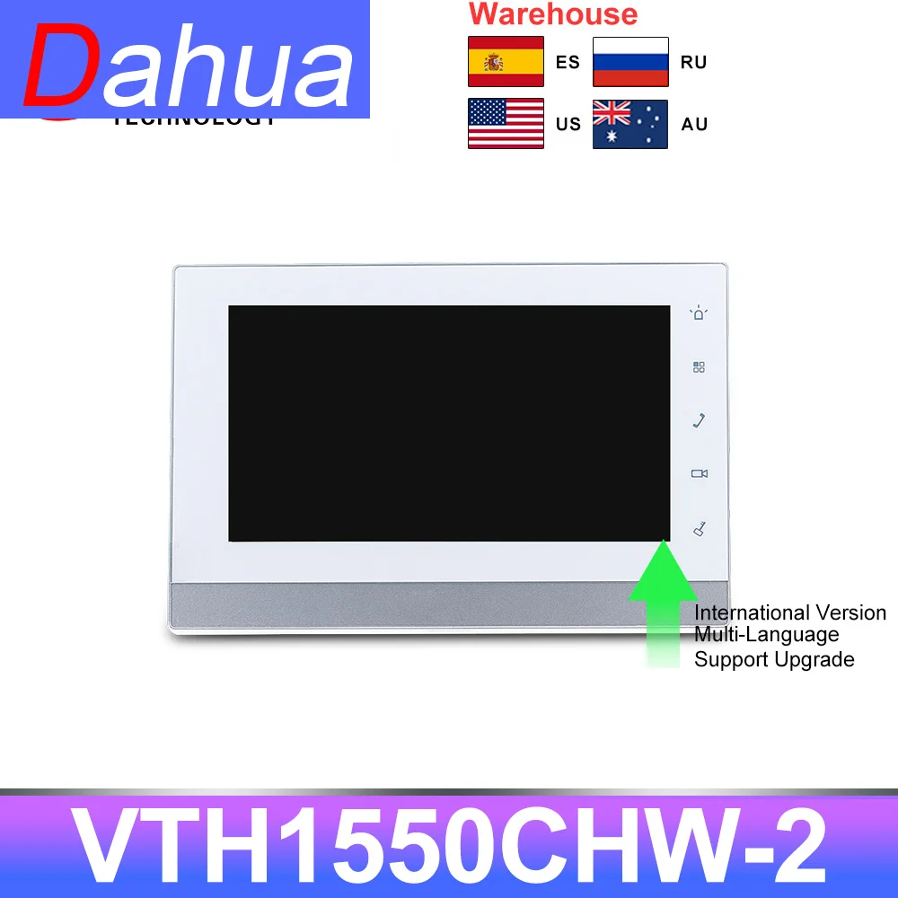 Dahua Video Intercom VTH1550CHW-2 VTH1550CHW-2-S1 7-inch 800*480 H.264 Touch Screen Alarm IPC surveillance Indoor Monitor