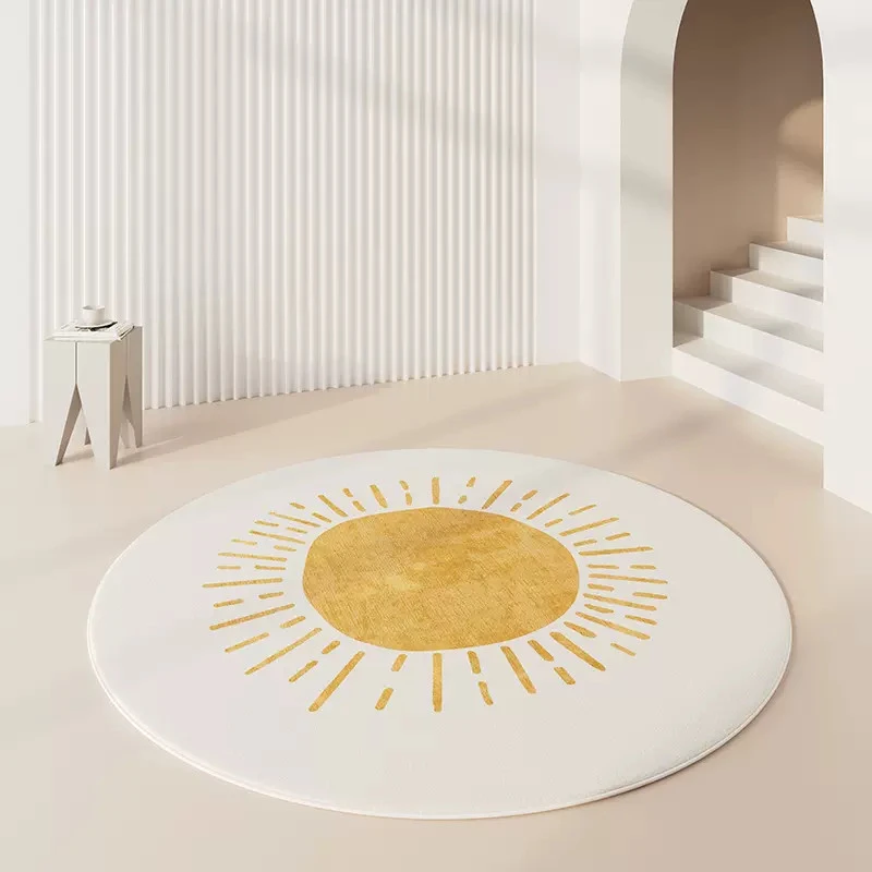 

Round Imitation Cashmere Carpets Simple Living Room Decoration Rugs Modern Bedroom Decor Carpet Light Luxury Balcony Lounge Rug