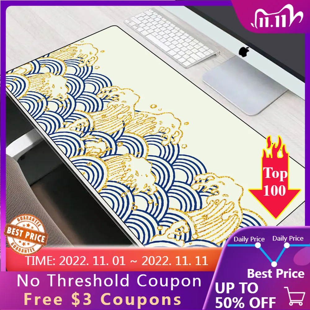 

Great Wave Off Art Large Size Mouse Pad Natural Gaming Mousepad Desk Mat Rubber PC Computer Locking Edge for CS GO LOL valorant