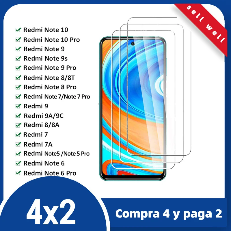 

Glass screen Protector for Xiaomi Redmi Note 10 Pro 10 9 8 7 NoTE 9S 8T 5 6 Pro Redmi 9 9C 9A 8A 7A 8