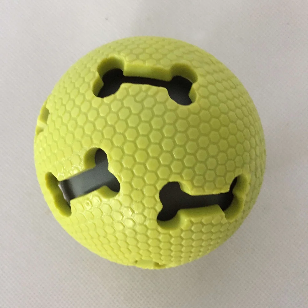 

Pet Dog Molar Toy Sound Squeaker Oblive Green Bone Pattern Balls Toys for Pet Puppy Dog Teeth Training Supplies Size S
